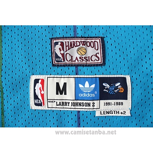 Camiseta Charlotte Hornets Larry Johnson #2 Retro Azul